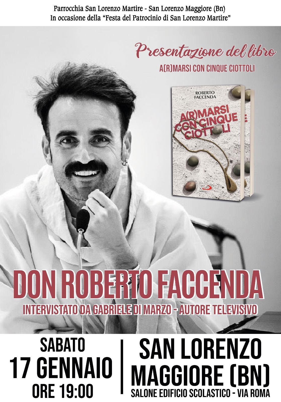 Don Roberto Faccenda a San Lorenzo Maggiore: il prete “star dei social” presenta il suo libro