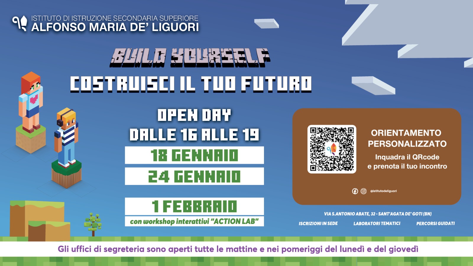 “Missione Futuro”: al de’ Liguori di Sant’Agata, Open Day con laboratori interattivi e iscrizioni sul posto