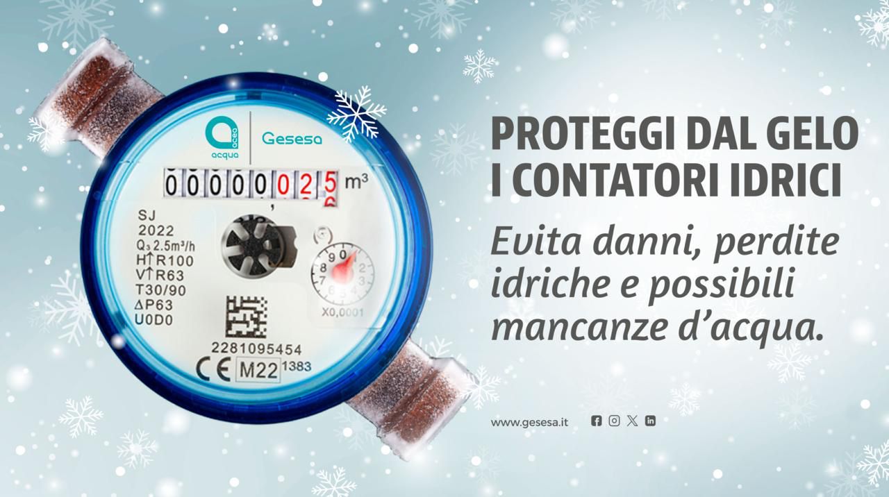 Basso rischio gelo: GESESA invita gli utenti a proteggere i contatori idrici