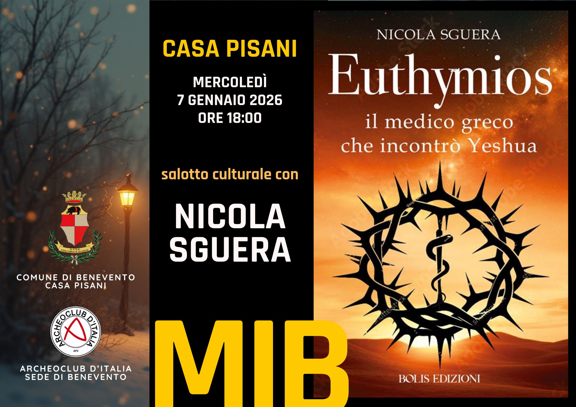 Mercoledì 7 gennaio a Casa Pisani il Salotto culturale con Nicola Sguera