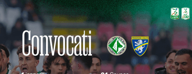 Avellino-Frosinone: i convocati di mister Raffaele Biancolino