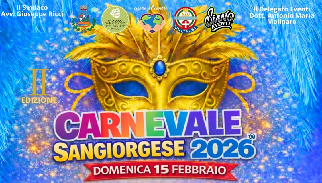 Carnevale 2026, San Giorgio del Sannio celebra la tradizione con due giorni di eventi