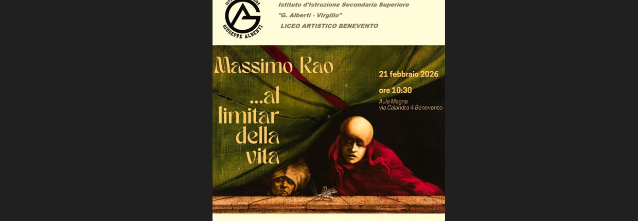 Massimo Rao torna al Liceo Artistico di Benevento: Lectio Magistralis su “…al limitar della vita”