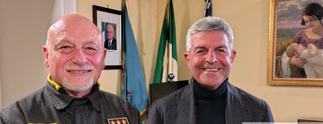 Il Presidente Lombardi incontra il nuovo Comandante provinciale dei Vigili del Fuoco Capolongo alla Rocca dei Rettori