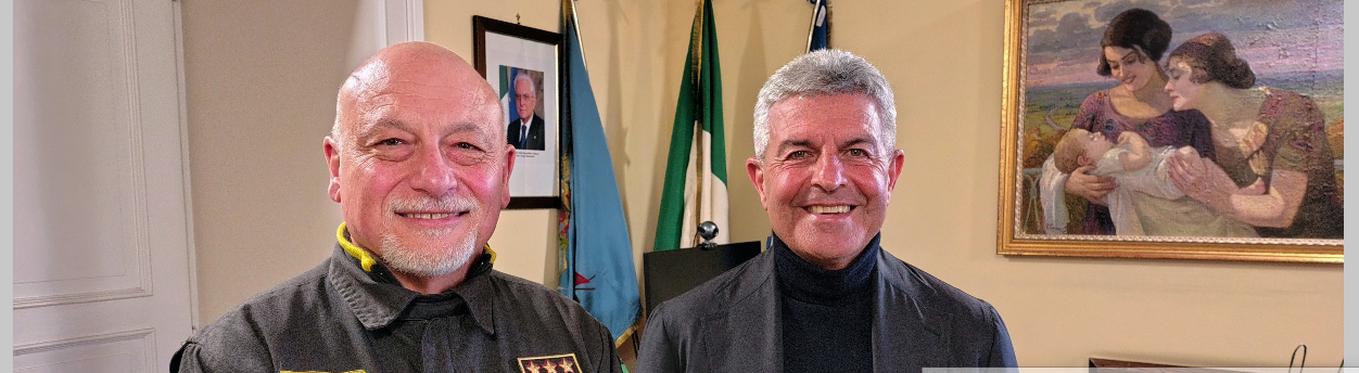 Il Presidente Lombardi incontra il nuovo Comandante provinciale dei Vigili del Fuoco Capolongo alla Rocca dei Rettori