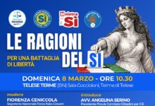 “Le ragioni del Sì – Per una battaglia di libertà” Domenica 8 marzo incontro a Telese Terme