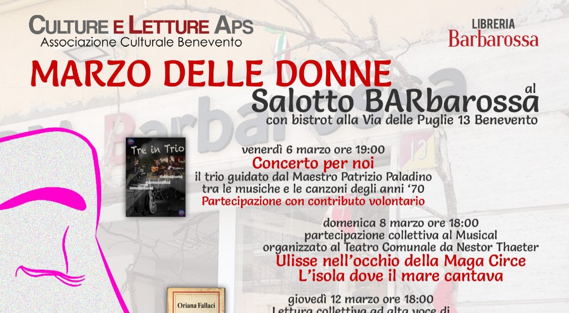 Culture e Letture Aps, a Benevento al via il “Marzo delle Donne”