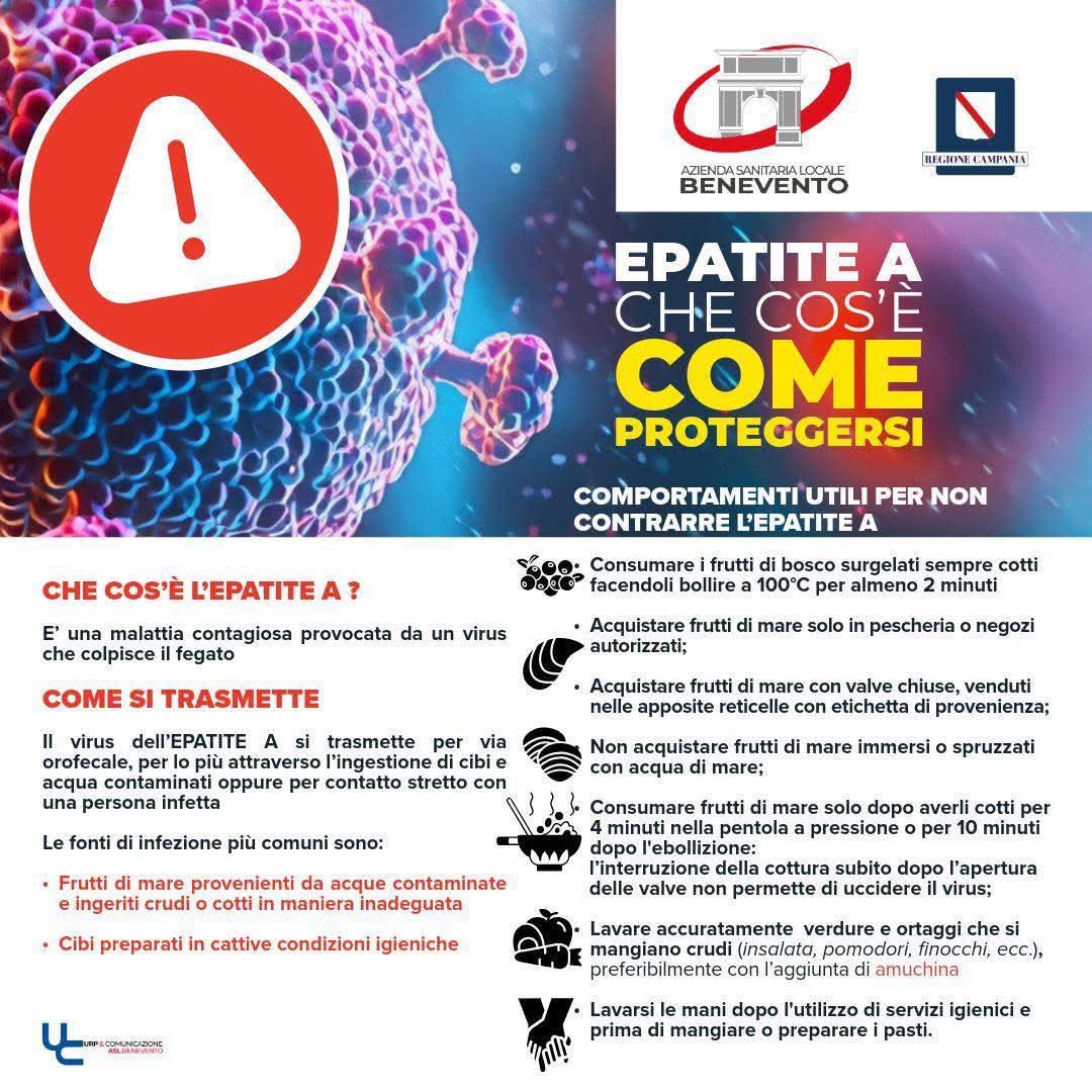 Epatite A in Campania: 133 casi in Regione