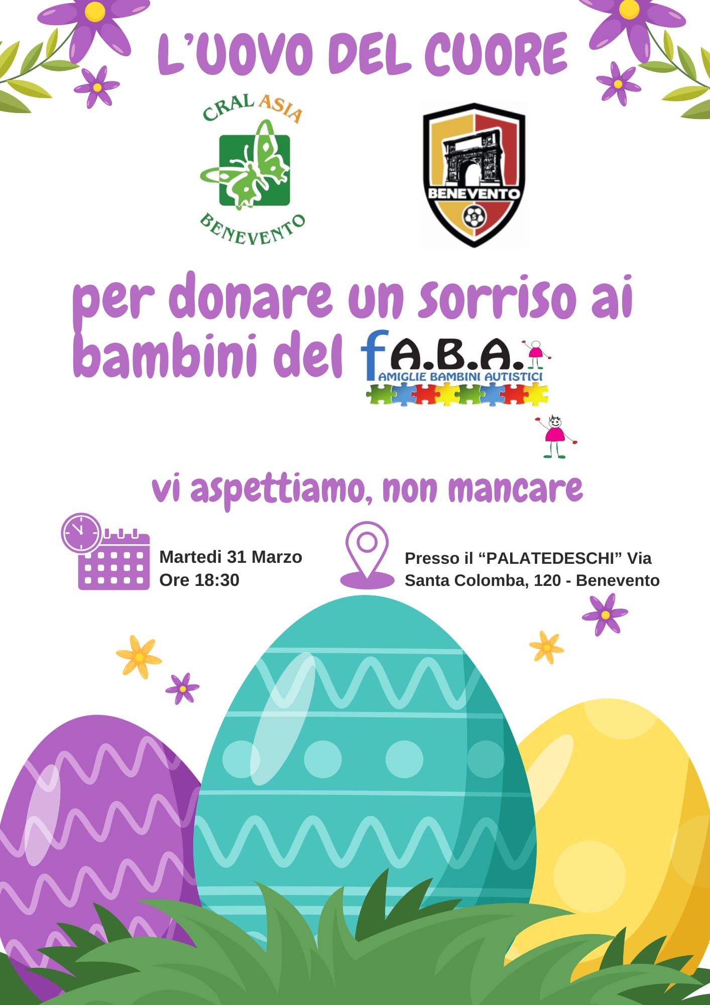 “L’Uovo del Cuore”: a Benevento la solidarietà scende in campo per i bambini dell’associazione F.A.B.A.