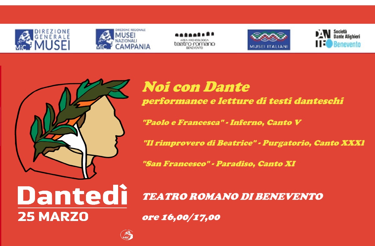 “Noi con Dante”: maratona di lettura al Teatro Romano di Benevento per il Dantedì