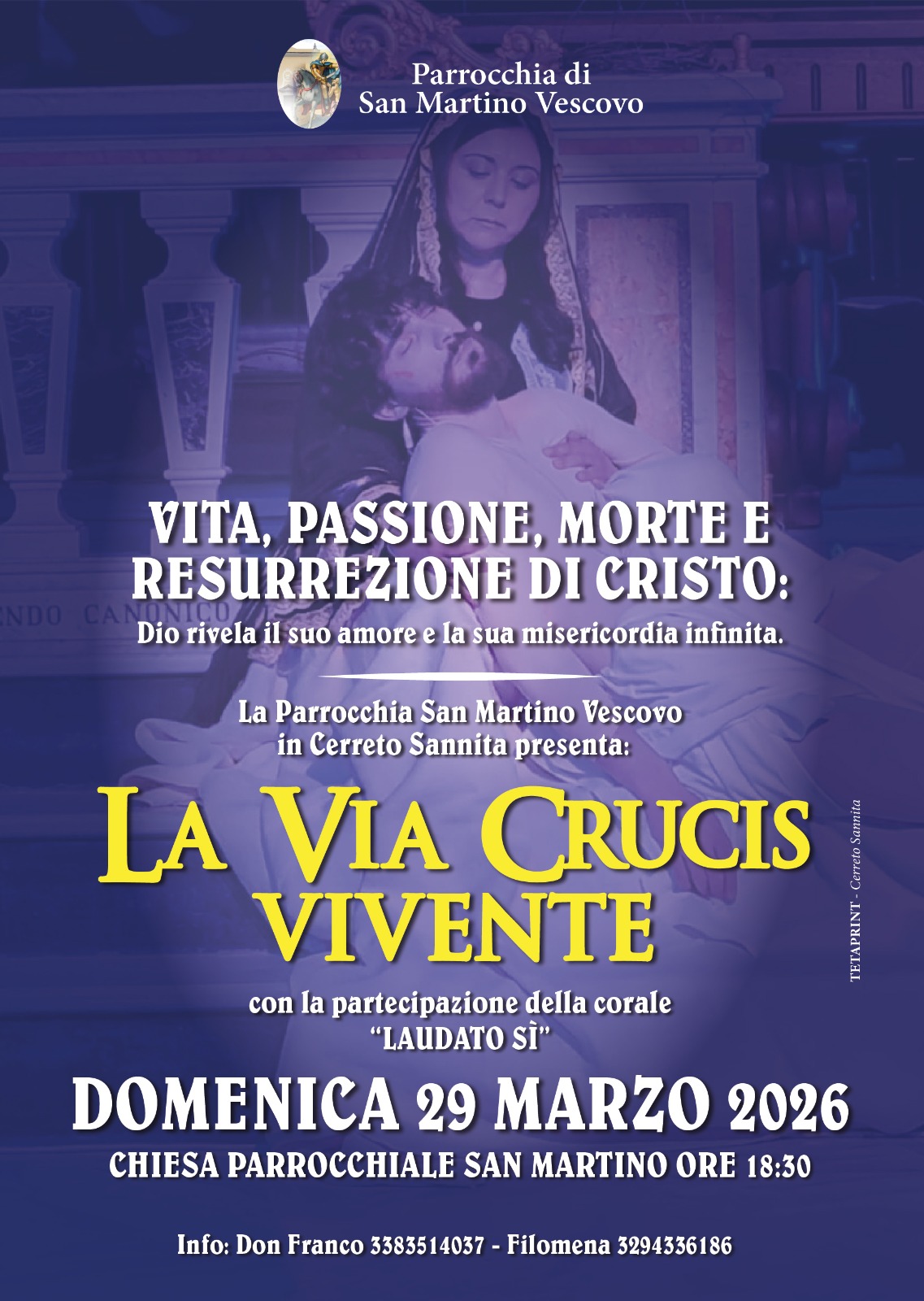 Cerreto Sannita, torna la suggestiva “Via Crucis Vivente” nella Parrocchia di San Martino Vescovo