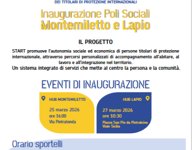 Montemiletto e Lapio, aprono gli hub del progetto START: servizi e percorsi per l’autonomia dei rifugiati