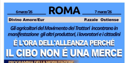 Agricoltori e pescatori in mobilitazione a Roma contro l’Accordo UE-Mercosur: tutela del cibo e del territorio al centro della protesta