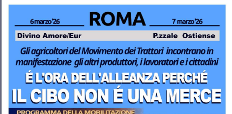 Agricoltori e pescatori in mobilitazione a Roma contro l’Accordo UE-Mercosur: tutela del cibo e del territorio al centro della protesta