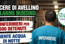 Carcere di Avellino, Nursind denuncia: “Due infermieri per 600 detenuti e senz’acqua di notte”