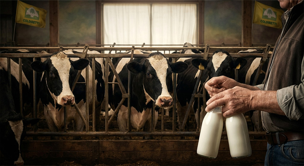 Coldiretti Campania lancia l’allarme sul latte bovino