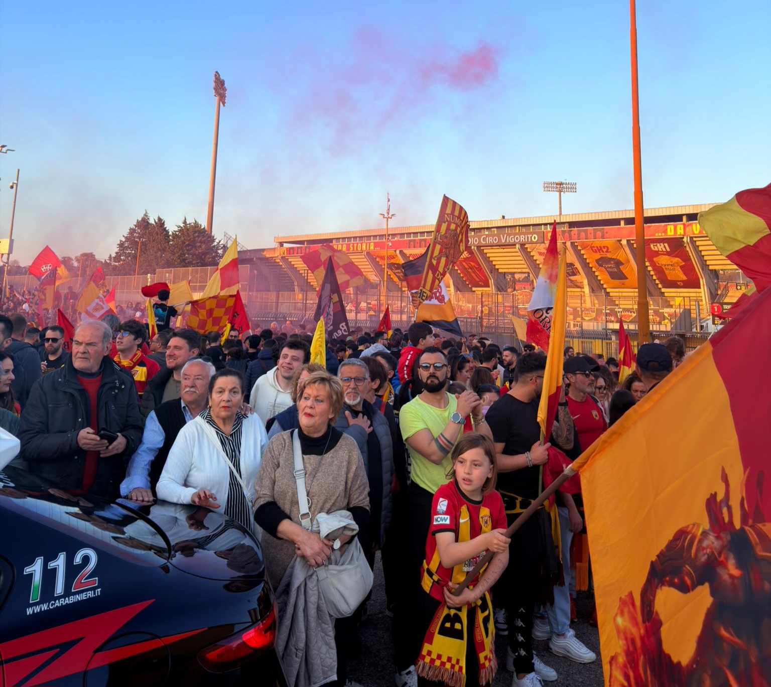 Il Benevento Calcio torna in Serie B, festa giallorossa allo stadio