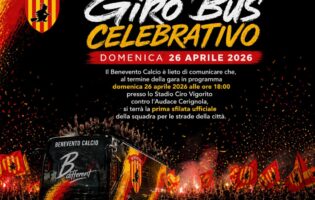 Benevento, l’itinerario del pullman giallorosso di domenica 26 aprile
