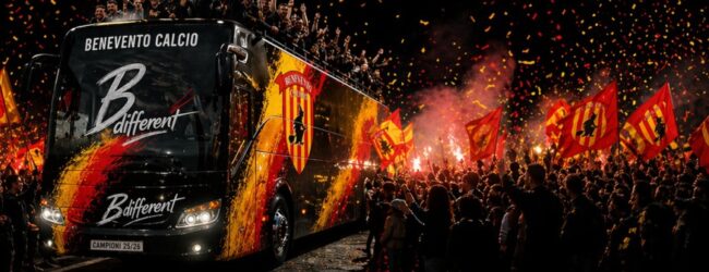 Dispositivo del traffico per il corteo celebrativo delle vittoria del campionato da parte del Benevento Calcio