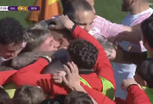 Nell’uovo della Strega c’è la Serie B! Il Benevento vince il derby di Salerno con la firma di Salvemini e può finalmente festeggiare