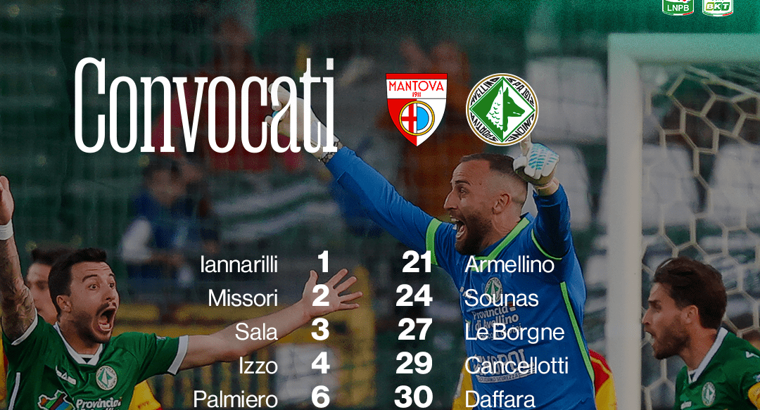 Mantova-Avellino: i convocati di mister Ballardini