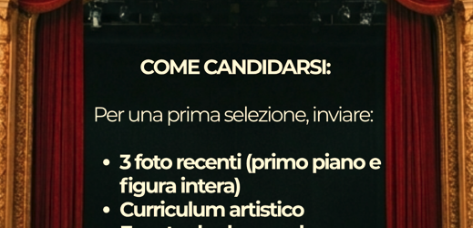 Casting teatrale di rilievo nazionale: si cercano giovani attori e attrici per nuovo progetto diretto da Renato Giordano
