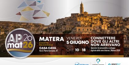 Internet e borghi, a Matera il confronto nazionale sul futuro della connettività