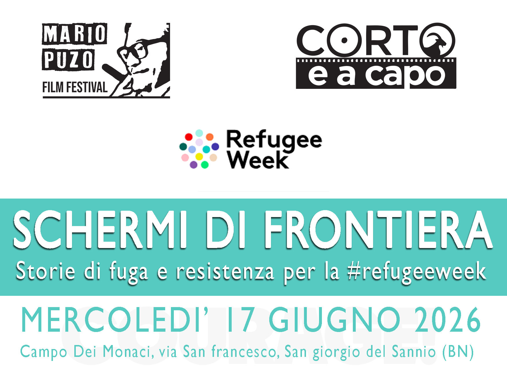Schermi di Frontiera a San Giorgio del Sannio il cinema per la Refugee Week Italia 2026