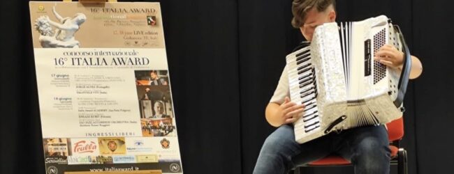 Il sannita Giovanni Cataudo, giovane talento della fisarmonica conquista il podio nazionale: secondo posto all’Italia Award 2026