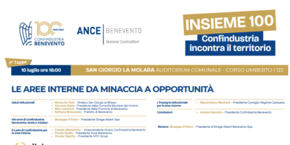 Aree interne, al via da San Giorgio la Molara il ciclo di incontri “Insieme 100” di Confindustria Benevento