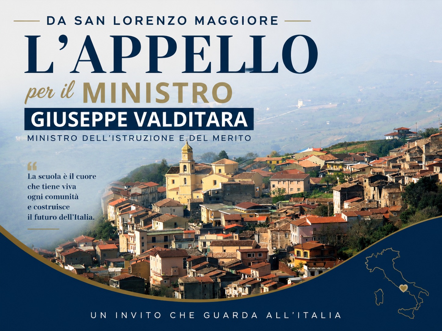 Da San Lorenzo Maggiore parte l’appello al Ministro Valditara: “Salviamo le scuole dei piccoli comuni”