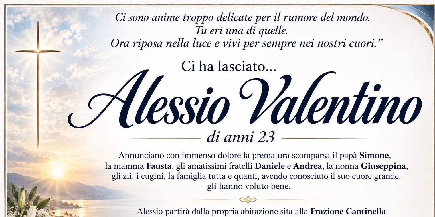 Sant’Agata de’ Goti, proclamato il lutto cittadino per Alessio Valentino