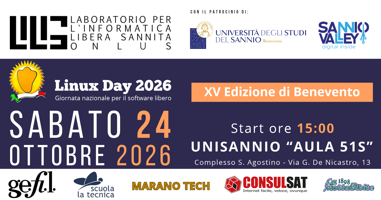 Linux Day 2026 a Benevento, il 24 ottobre la XV edizione: focus su intelligenza artificiale, sicurezza informatica e open source